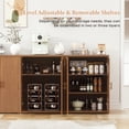 thumbnail image 3 of Brafabhome 47" Wide Fluted Sideboard with 4 Doors, Modern Credenza Buffet Cabinet with Adjustable & Removable Shelf for Living Room, Dining Room | Walnut, 3 of 7