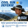 thumbnail image 2 of 2-in-1 Hands-Free Hat Fan with UPF 50+ Wide Brim, Dual Solar Fans Sun Hat with USB Charging & Adjustable Speeds for Fishing, Hiking & Outdoor Activities,Military Green,42cm / 16.5in, 2 of 8
