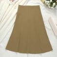 thumbnail image 2 of A Line Midi Skirt for Women High Waist Flowy Casual Solid Color Skirt Soft Knit Office Basic Skirts, 2 of 8