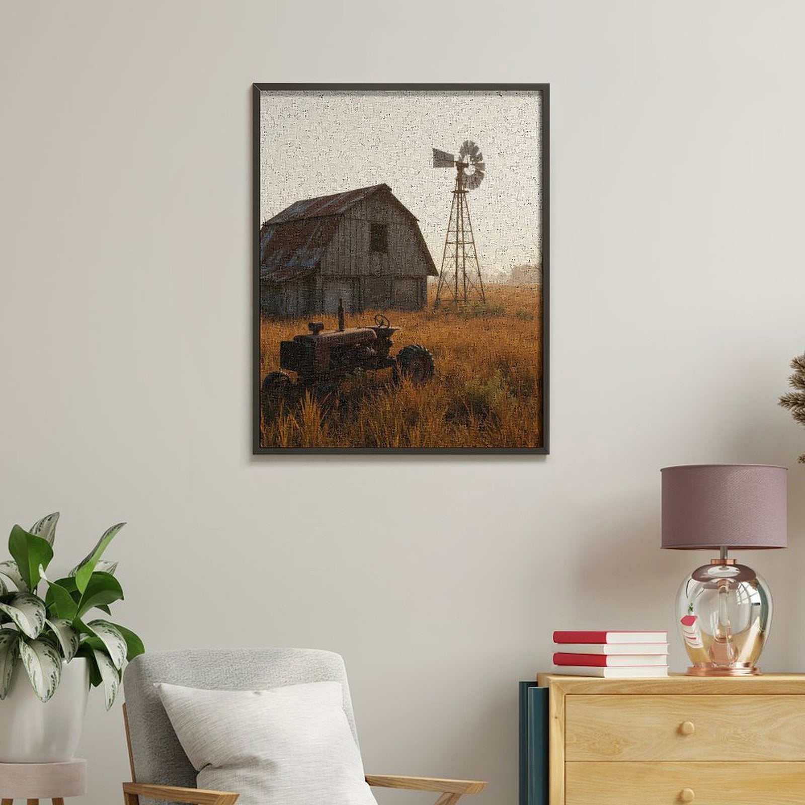 Paint by Numbers Kit for Adults, Vintage Tractor Barn Sunrise Rural Scene Paint by Numbers, Easy Paint by Numbers Kit for Adults Beginner, DIY Adult Paint by Number Kits on Canvas, Home Decor