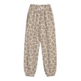 thumbnail image 4 of XIAOCHA Women's Leopard Print Jogger Pants Elastic Ankle Side Pockets Loose Fit Sweatpants, 4 of 4