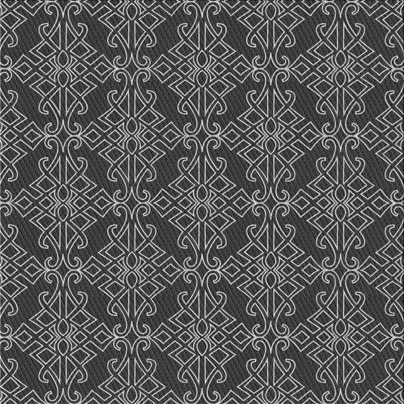 Ahgly Company Indoor Square Patterned Charcoal Black Area Rugs, 7' Square