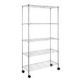 thumbnail image 3 of IVV 5-Tier Wire Shelving Unit on Wheels, Adjustable Heavy Duty Metal Storage Rack, Chrome-Plated Rolling Organizer for Kitchen, Laundry, Bathroom, Garage, Pantry, 35.4"L x 13.8"W x 65"H, 3 of 10