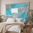 thumbnail image 3 of Turquoise Grey Ombre Small Tapestry for Bedroom Wall Hanging Tapestry, Abstract Vintage Oil Painting Ceiling Backdrop Tapestries Poster Blanket Wall Decor for Teens Room Living Room Dorm 23" x 28", 3 of 8