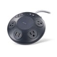 onn. Power Hub with 4 AC Outlets and 4 USB Ports, 8ft Power Cord