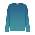 thumbnail image 4 of Women's Oversize Sweatshirts Gradient Color Pullover Loose Round Neck Drop Shoulder Long Sleeve Top Cropped Autumn and Winter Fashion Clothing Y2K Outfits, 4 of 5