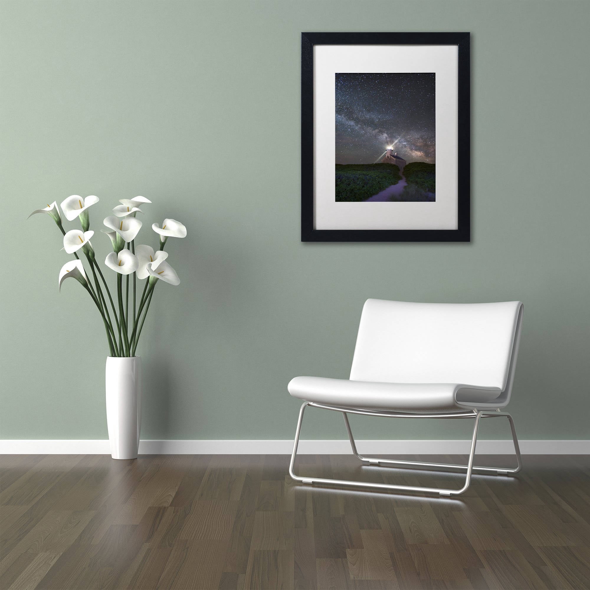 Trademark Fine Art "Follow the Light" Canvas Art by Michael Blanchette Photography White Matte, Black Frame