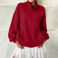 thumbnail image 6 of NominalSnug Women's Cowl Neck Sweatshirt Lightfleece Lined Loose Fit Pullover Top with Pocket, 6 of 7
