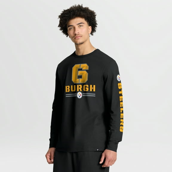 Men's Fanatics Black Pittsburgh Steelers Hometown Sweep Legacy Long Sleeve T-Shirt