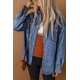 thumbnail image 3 of ABPHQTO Chaqueta vaquera de manga larga con bolsillos en el pecho para mujer, 3 of 5