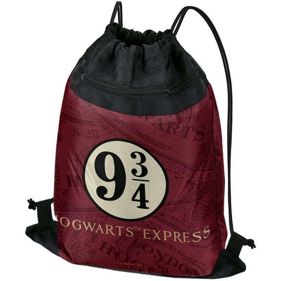 Harry Potter Hogwarts Express Tickets Drawstring Backpack Sports Bag Sackpack 17" x 13", Perfect for Gym, Yoga or Practice