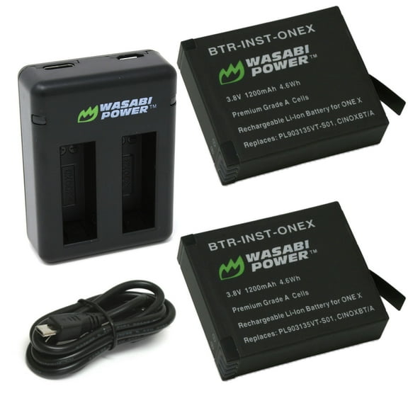 Wasabi Power Battery (2-Pack) and Dual Charger for Insta360 ONE X