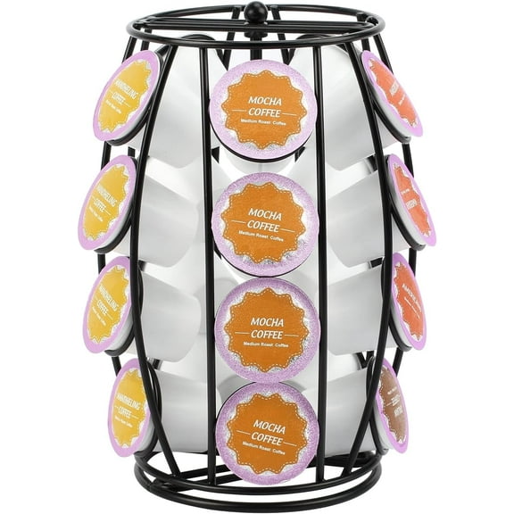 Tiagowell K Cup Holder, Carousel K Cup , Coffee pod holders for k cups, Coffee Pod Holder Storage for Counter, K Cup Organizer Coffee Pod Stands, Hold 20 Coffee Pods, Black