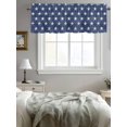 thumbnail image 6 of Independence Day Valances for Windows, Rod Pocket Kitchen Valance Curtains - Soft & Washable Small Window Treatment for Living Room,&nbsp;Bathroom, Patriotic Star Wood Blue , 42x12 Inch, 1 Panel, 6 of 7