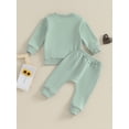 thumbnail image 5 of FEORJGP Toddler Boys Girls 2PCS Outfits Long Sleeve Pullover Letter Print Sweatshirt Tops and Drawstring Sweatpant Pants Loose Casual Activewear Clothes Sets, 5 of 9