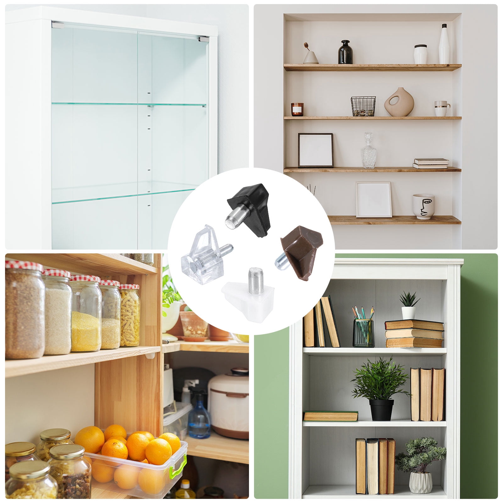 Unique Bargains Durable Shelf Support Pegs for Cabinets Shelves Clear 0.24" x 0.55"