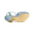 thumbnail image 5 of BLISSFUL STEP Women's Fashion Platform Strap Slingback Chunky Heel Open Toe Sandals Haze Blue 7.5, 5 of 8