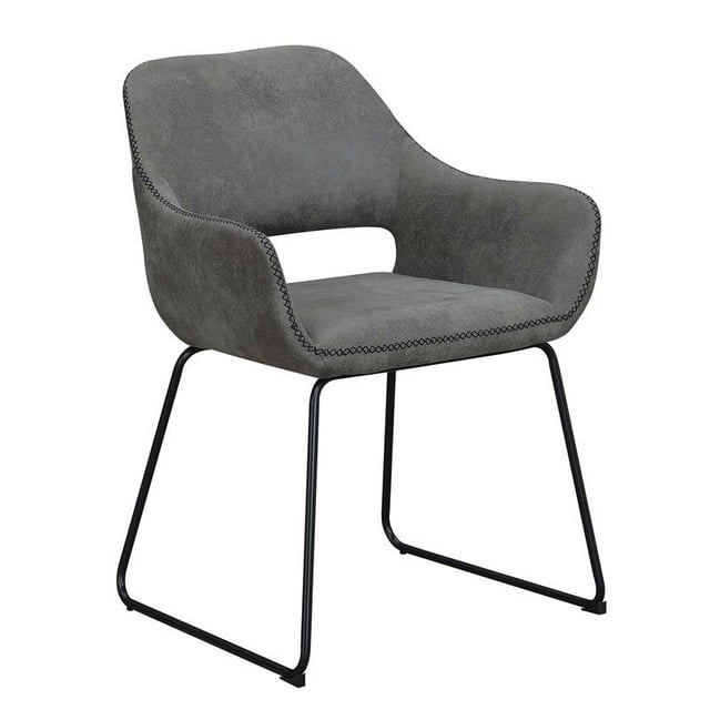 Convenience Concepts Chaise d'Appoint Samantha en Faux Daim Gris Antique/noir