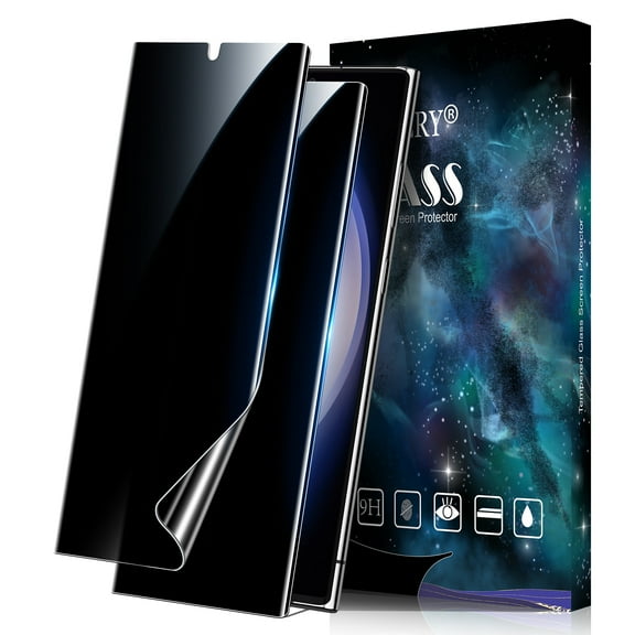 [2 Pack] Cnarery Privacy Screen Protector for Samsung Galaxy S23 Ultra Flexible TPU, Fingerprint Unlock, Scratch Resistant, Easy Installation, Case Friendly, Bubble Free