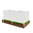 thumbnail image 5 of Erommy 4 Panels Outdoor Privacy Fence, 48in H x 48in W Air Conditioner Fence，No Dig Trash Can Fence, Fence Pool Equipment Enclosure, Horizontal PVC Privacy Screen with 18 in Ground Stakes, 5 of 9