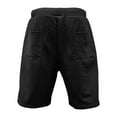 thumbnail image 7 of Mlzmgr Shorts for Men Knee Length Elastic Waist Drawstring Shorts with Pockets Loungewear Knitted Short Pants, 7 of 7