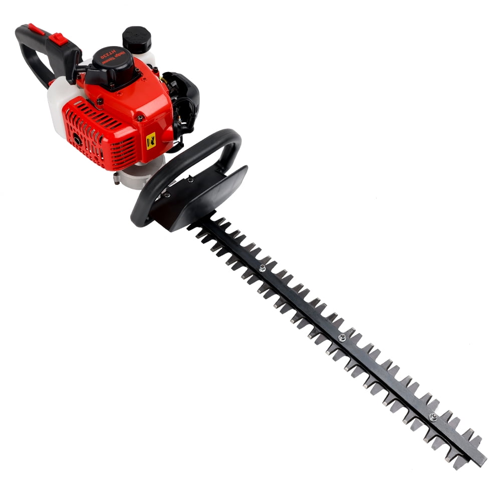 TOPTENG 26cc 2-Cycle Gas Powered Hedge Trimmer, double sided blade 24", recoil gasoline trim blade, Fast charger Red&Black