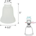 thumbnail image 3 of Aspen Creative 23162-4 Transitional Frosted Ceiling Fan Replacement Glass Shade.2-1/8"Fitter,4-1/2"Diameter x 5"Height.4 Pack, 3 of 6