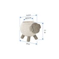 thumbnail image 3 of Kouboo Rattan Sheep Kids Storage Basket, Gift Baskets For Baby, Hand Woven Shelf Organizer, Gift Decoration Artwork, White & Gray, 3 of 6