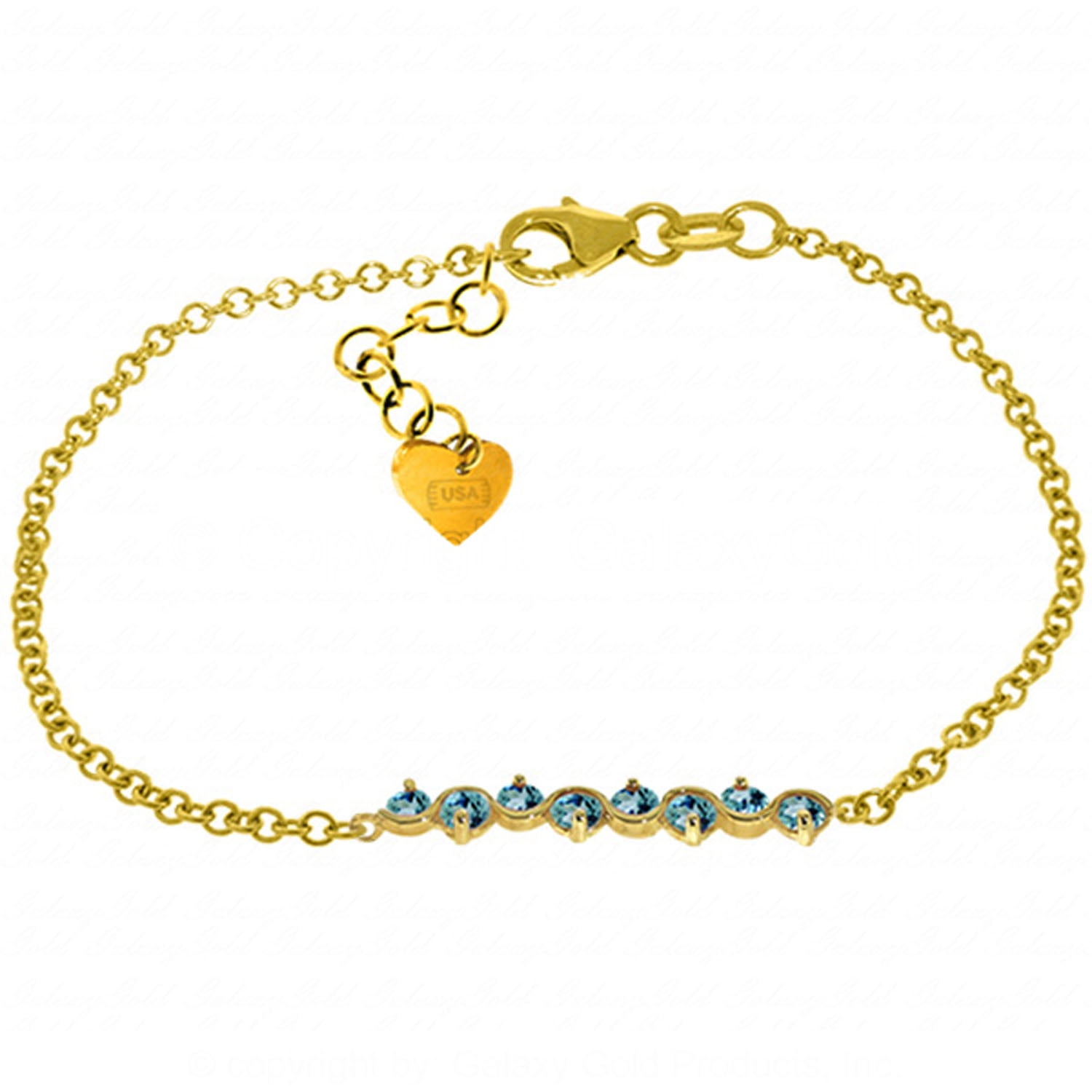 Galaxy Gold 14K Solid Gold Natural Topaz Bracelet for Women - Yellow Gold Fine Jewelry