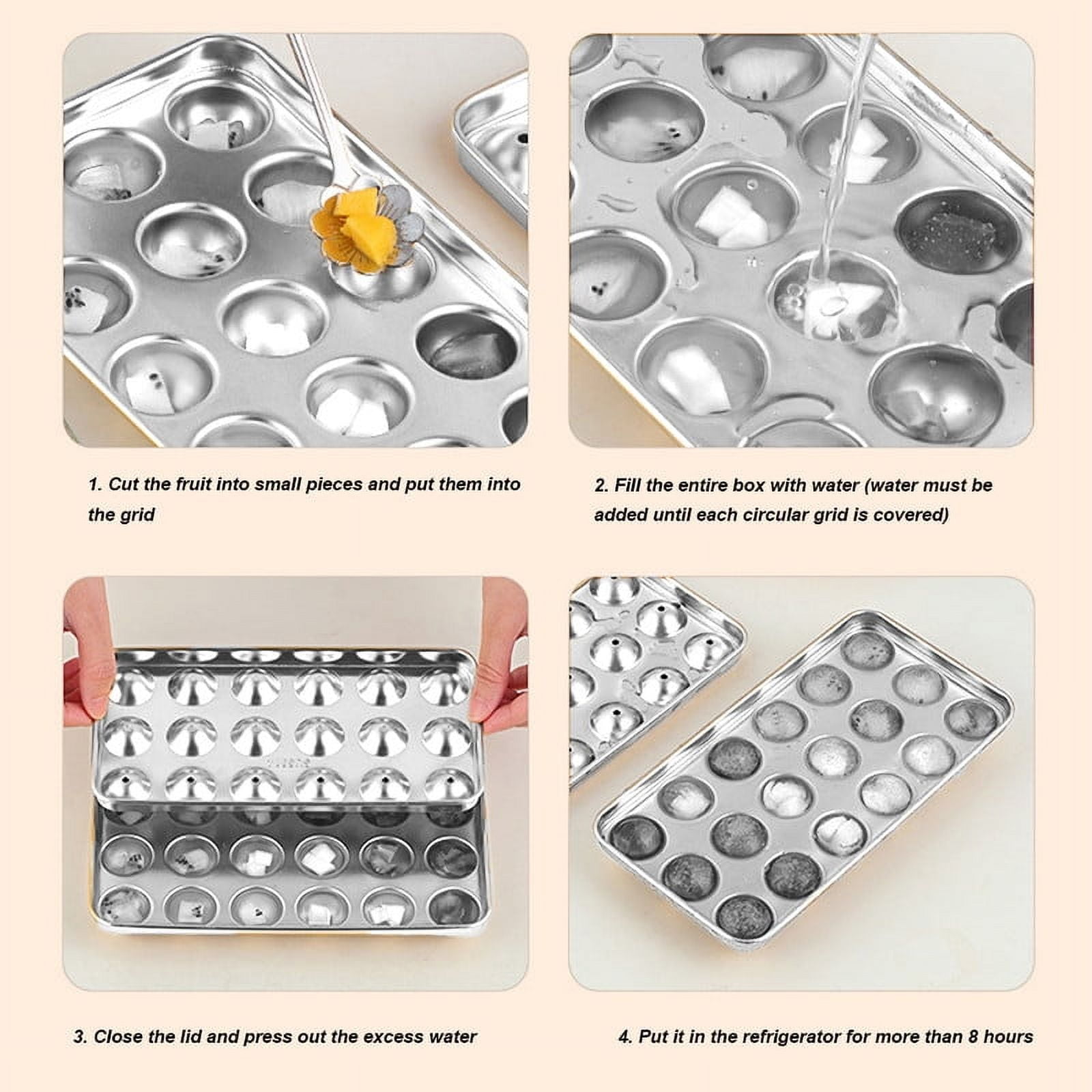 MZHICH 2 Pack Stainless Steel Ice Ball Maker with Lids for Freezer Whiskey Water