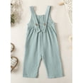 thumbnail image 3 of Biezeib Toddler Girls Boys Romper Solid Color Pocket Buttons Straps Sleeveless Jumpsuits Summer Casual Clothes Bodysuits Overalls, 3 of 6
