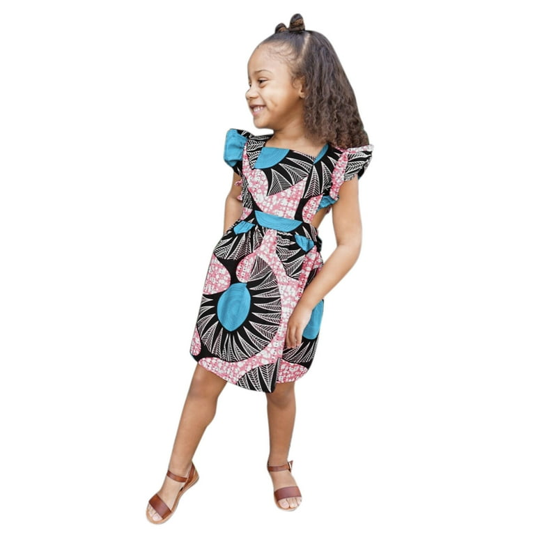 ZHAGHMIN Girls Bunny Dress African Sleeve Traditional Style Dress