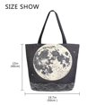 thumbnail image 5 of FORMRS Womens Canvas Tote Bag with Zipper Inner Pocket Shoulder Handbag, Beige Moon, 5 of 7
