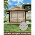 thumbnail image 3 of 13x13 Ft Pop Up Gazebo Hexagonal Outdoor Canopy Tent with Mosquito Netting Dual Vent Roof Awning Waterproof, UV Resistant Height Adjustable for Backyard, Patio, Deck, Lawn Parties -Khaki, 3 of 7