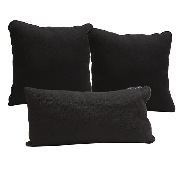 Set de 3 CojÍnes Decorativos (2 Cuadrados Grandes + 1 Rectangular) DICASA Black