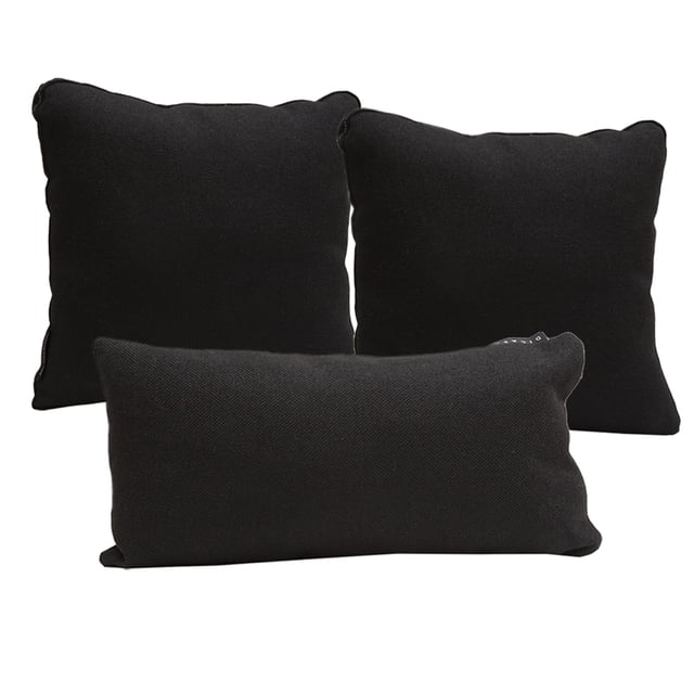 Set de 3 CojÍnes Decorativos (2 Cuadrados Grandes + 1 Rectangular) DICASA Black