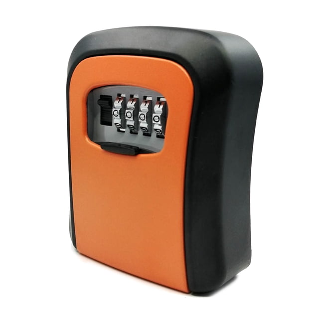 Yeacher Key Lock Box Wall Mount Aluminum Alloy 4-Digit Combination Waterproof Lockbox Key Safe Box Portable Storage for House Key ID Card U Disk