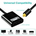 thumbnail image 2 of EMK Optical Splitter 1x2 1 in 2 Out Digital Optical Audio Splitter[Support LPCM2.0, Dolby Digital, DTS 5.1] Toslink Splitter Compatible with Home Theater,Sound Bar,Television,Blu-ray Players,Black, 2 of 7