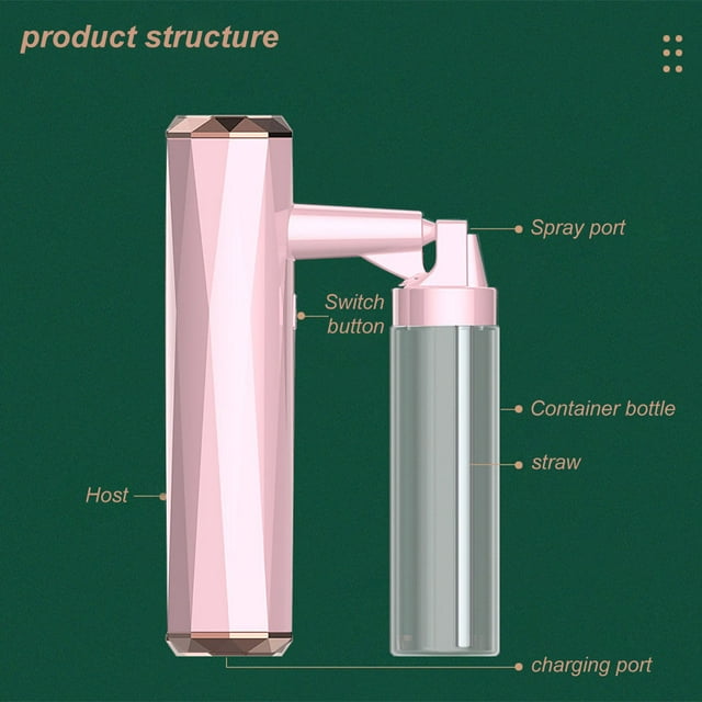 Face Sprayer Electric Moisturizing SPA Facial Atomizer 80ml Portable Facial Atomizer Face Humidifier, Pink