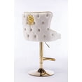 thumbnail image 4 of Hengming Velvet Bar Chair Stool - 1-Piece Set with Gold Lion Head & Anti-Skid Design, 4 of 6