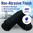 thumbnail image 3 of Better Boat Dock Lines Boat Ropes for Docking 1/2" Line Braided 25 feet Nylon Black 2 Pk, 3 of 5