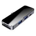thumbnail image 1 of Adaptador HUB USB-C 6 En 1 HDMI Usb Tarjeta Sd Para Macbook Negro., 1 of 7
