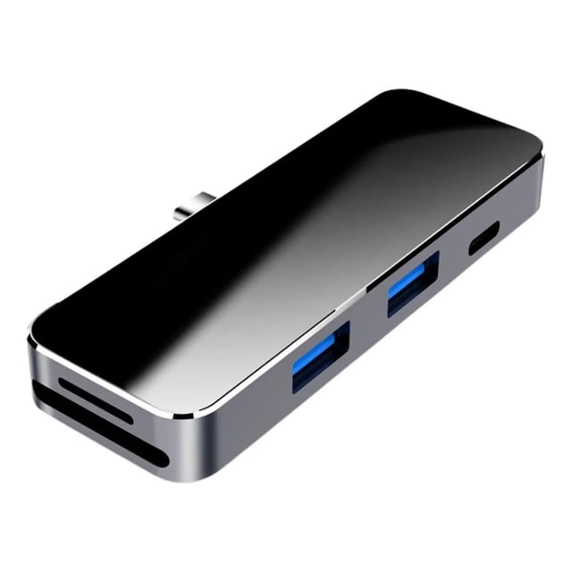 Adaptador HUB USB-C 6 En 1 HDMI Usb Tarjeta Sd Para Macbook Negro.