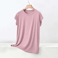 thumbnail image 4 of Njagoc3 Women's V Neck Lounge Set Short Sleeve Top with Contrast Piping and Shorts 2 Piece Summer Sleepwear, 4 of 6