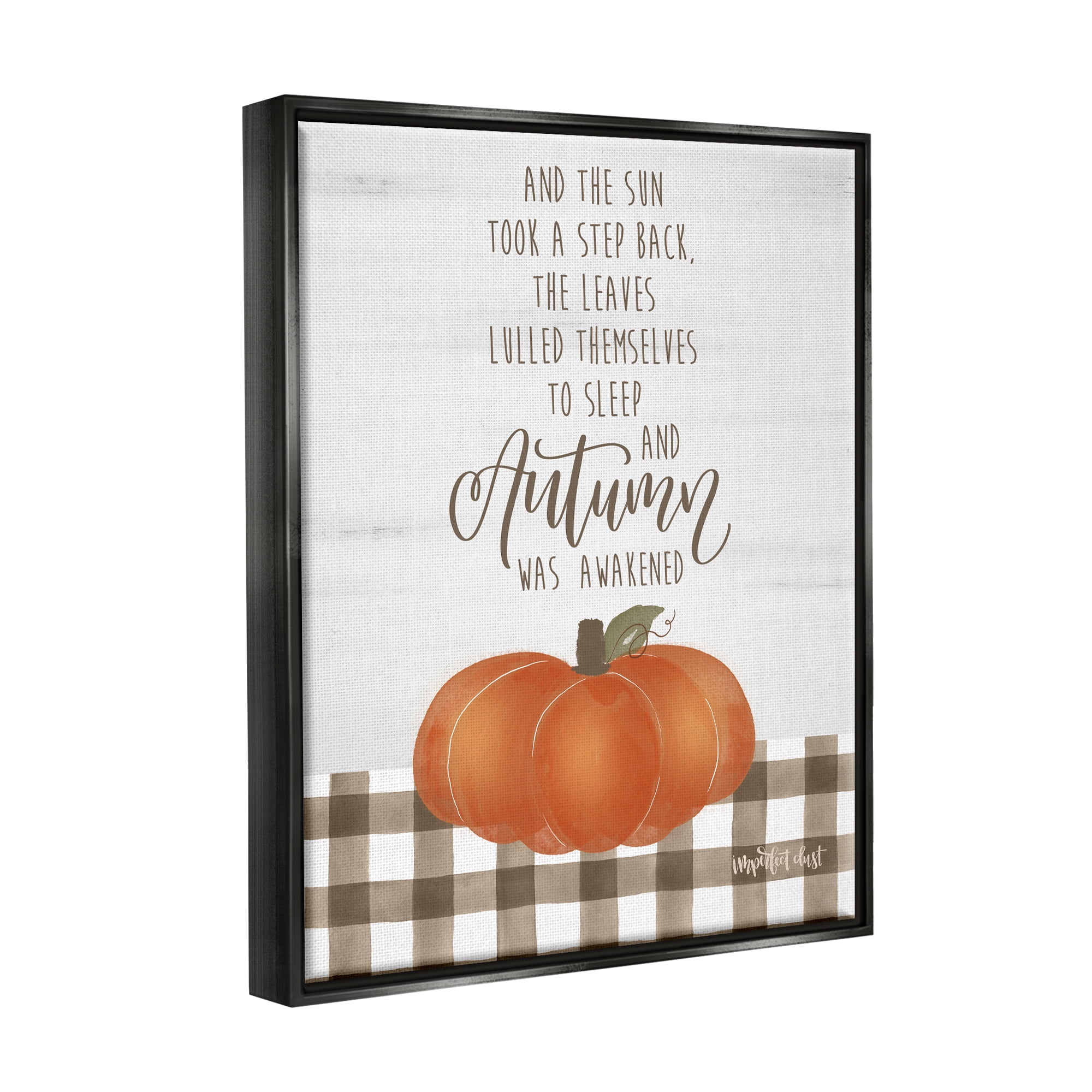 Stupell Industries Autumn Seasonal Phrase Inspirational Painting Black Floater Framed Art Print Wall Art, 17 x 21