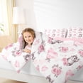 thumbnail image 3 of Erosebridal Pink Rose Flower Bedding Comforter Set 7 Pieces, Kawaii Cat Lover Full Bedding Set, 3 of 7
