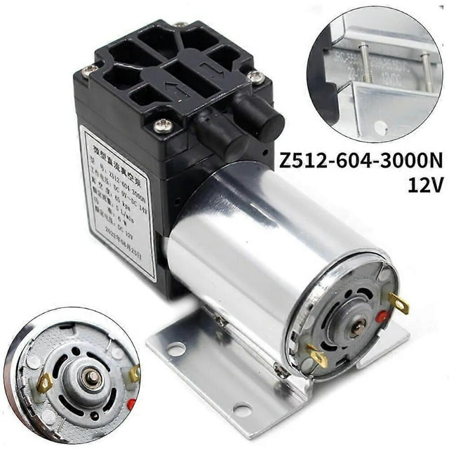 DC 12V Mini Vacuum Pump with Bracket High Pressure Micro Vacuum Air Pump Suitable for Industrial Equipment Gas Analysis Sampling