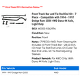 thumbnail image 2 of Front Track Bar and Tie Rod End Kit - 7 Piece - Compatible with 1994 - 1997 Dodge Ram 2500 4WD Dana 44 Axle, Light Duty 1995 1996, 2 of 2