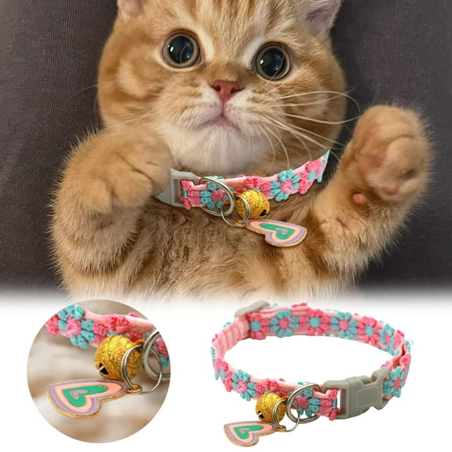 Collier pour Chat Ajustable à Dégagement Rapide avec Pendentif Élégant pour Petits Félins et Occasions de Fête Design d'Anneau de Cou Confortable