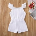 thumbnail image 3 of EYIIYE Toddler Girls Ruffled Sleeve Linen Jumpsuit Romper Summer Clothes, 3 of 7